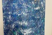 Unique abstract blue painting
