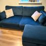 DFS Navy Plush Sofa Image 8