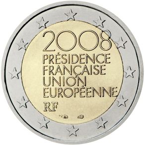 France 2 Euro Commemorative Coin 2008 - French Presidency of the Council of the EU. Uncirculated.