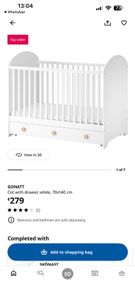 Ikea Gonatt Cot and Changing Top