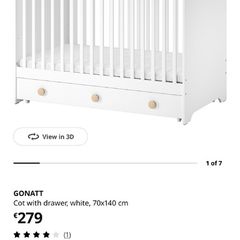 Ikea Gonatt Cot and Changing Top