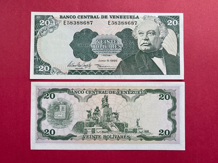 Venezuela  20 Bolivares  1995. PICK 63  ( Uncirculated )