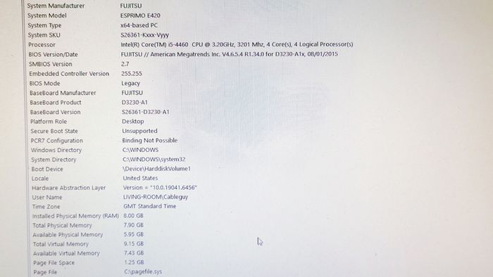 Fujitsu desktop PC Windows 11