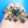 Vintage Black Crystal Brooch 6cm Image 6