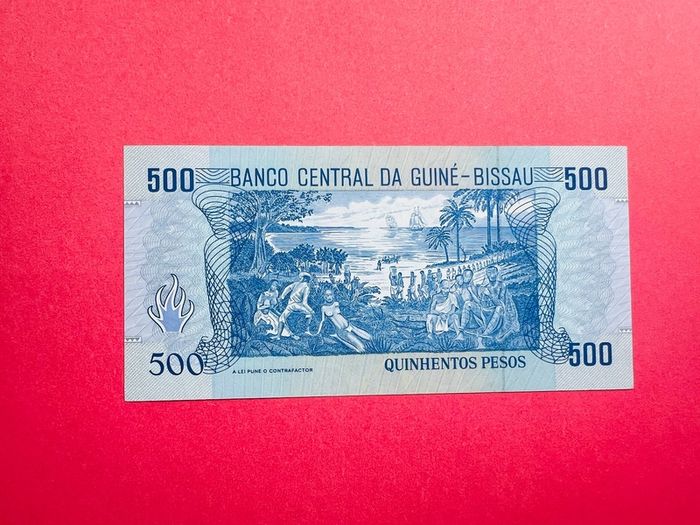 Guinea. Bissau  500 Pesos.  1990 ( Uncirculated ) Pick  12
