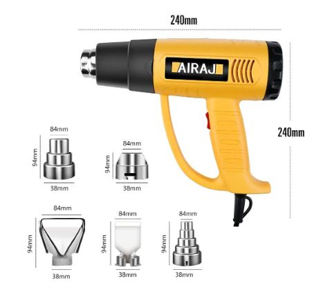 BRAND NEW Temperature Regulating Hot Air Gun Household 2000W Multifunctional Power Tools Heat Gun Set