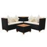 4 Piece Garden Lounge Set with Cushions Poly Rattan Black Image 4