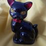 Vintage black cat ornament Redware figurine Halloween collectable Image 6