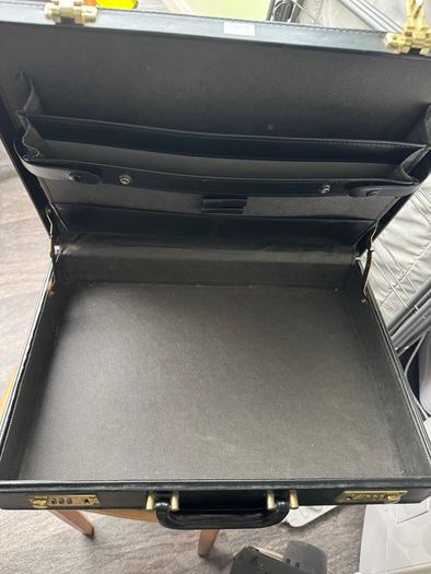 Black Hard Shell Briefcase - Dual Combination Locks & Expandable Storage