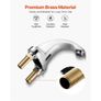 Touchless Bathroom Sink Faucet, Automatic Motion Sensor Restroom Toilet Faucet Cold Water with Hole Cover Plate, Battery Operated for 9.5 mm Pipe Commercial Lavatory,Chrome Plated Silver Image 5