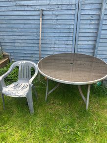 garden table and 3 chairs