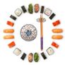 Brand New Ceramic Sushi Cutlery Set for four People with Chopstick Holder Image 6