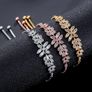 Yellow Gold Crystal Statement Adjustable Bracelet Image 3
