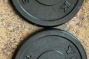 2x10kg York standard 1" diameter cast iron weight plates