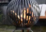 Esschert Design Fire Pit Ball Stripes Black Carbon Steel FF400
