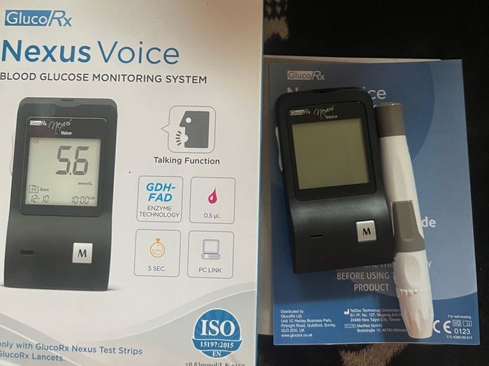 Gluco Rx Nexus voice Blood Glucose Monitoring System brand new