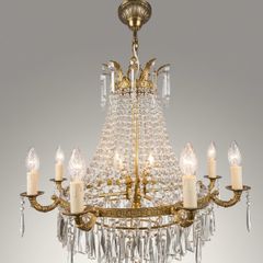 Early 20th Century Antique French Waterfall Chandelier