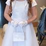 communion dress with accessories bolero veil gloves dressing gown bag and runners Image 3