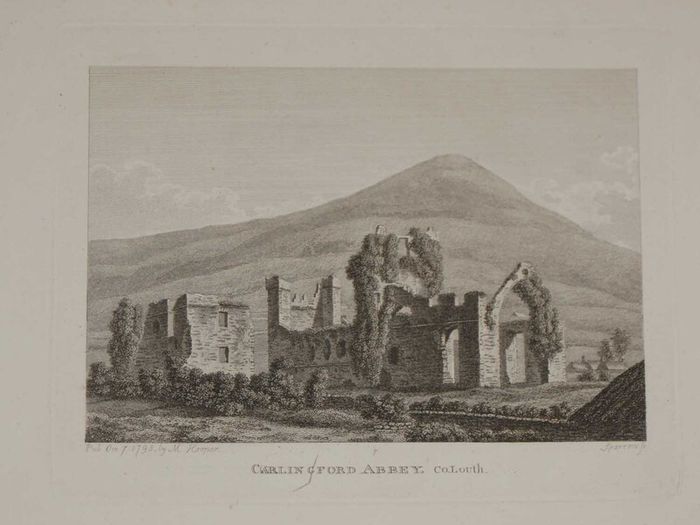 Carlingford Abbey County Louth 1797 Antique Print