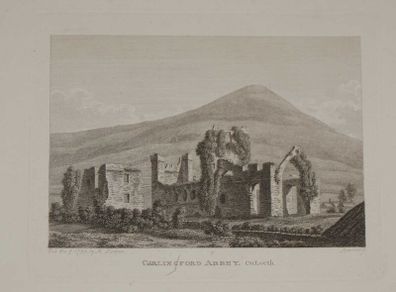 Carlingford Abbey County Louth 1797 Antique Print