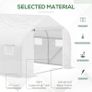 Walk-In Polytunnel Greenhouse with Roll-up Door and Mesh Windows, Warm House Garden Tunnel Plant Shelter, Galvanised Steel Frame, 4.5 x 3 x 2m, White Image 4