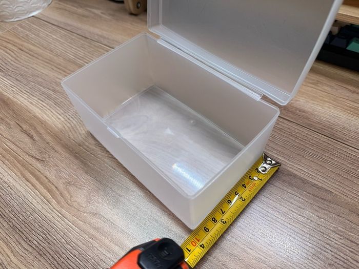 2 Large Frosted Plastic Storage Boxes with Hinged Lids