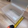 2 Large Frosted Plastic Storage Boxes with Hinged Lids Image 4