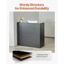 Reception Desk, 47.24 x 18.9 x 39.37 in Rectangular Front Counter Table, Office Reception Counter with Lockable Drawer and Storage Cabinet Image 3