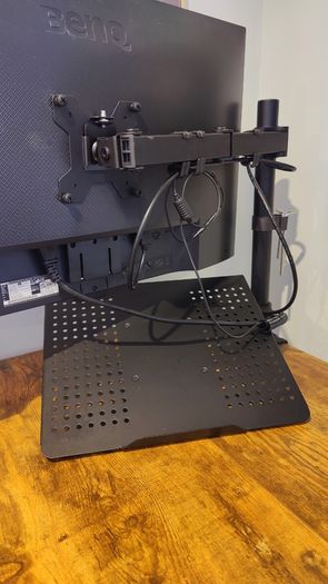 Monitor stand with laptop tray (monitor not included)