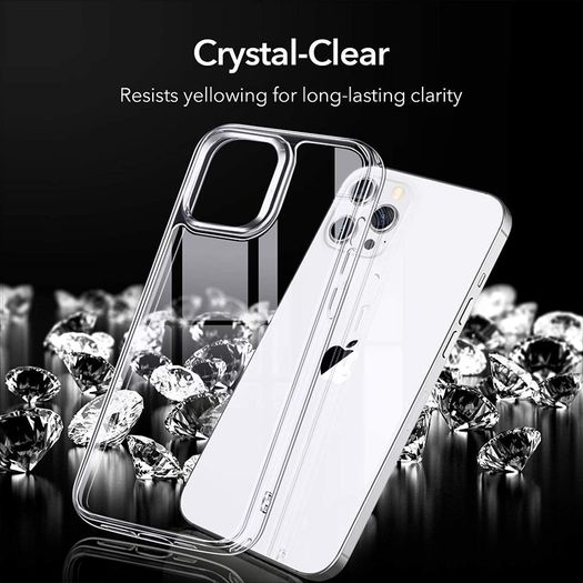 lass Case Compatible with iPhone 12 Pro Max Scratch-Resistant Tempered Glass Shock-Absorbing Flexible Frame Clear