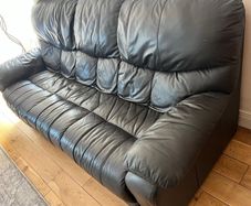 Sofa Dark Brown Leather 3 piece
