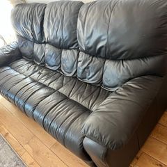 Sofa Dark Brown Leather 3 piece