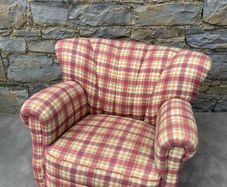 Superb Heavy Traditional Tartan Armchair.