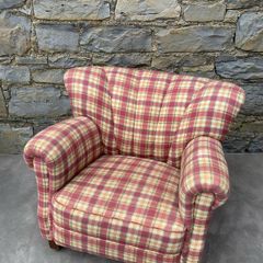 Superb Heavy Traditional Tartan Armchair.
