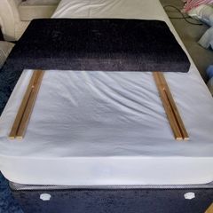 Single black divan bed with 2 drawers, mattress and headboard