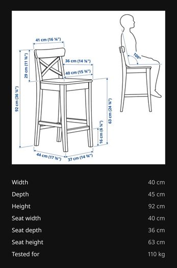 IKEA Rosentorp bar stools x 2