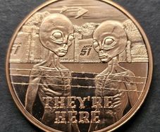 1 Avdp Oz Copper Area 51 They're Here Round