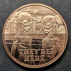 1 Avdp Oz Copper Area 51 They're Here Round