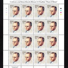 2011 Ireland Birth Centenary of Brian O'Nolan Commemorative Stamps Sheetlet Plate 1A1A1A1A Mint Never Hinged (MNH)
