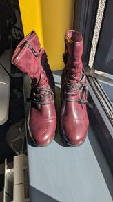 Burgundy boots