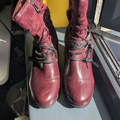 Burgundy boots