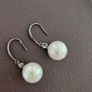 silver hook Salt water pearl drop earrings Image 3