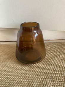 Stylish glass amber vase