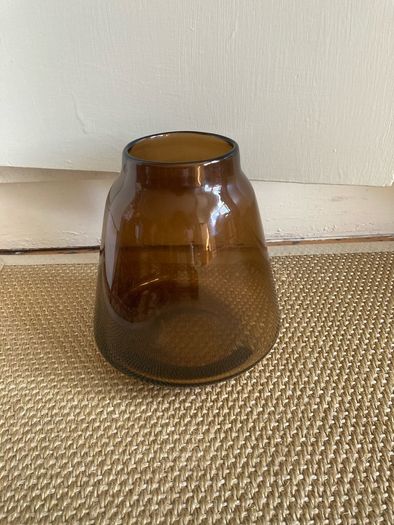 Stylish glass amber vase