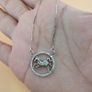 925 Sterling Silver Horse Pendant Necklace Round CZ Stone Circle Design Jewelry Image 5