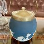 Adams Tunstall Jasperware Biscuit Barrell Ice Bucket Silver Plate Lid Image 4