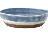 Large Porcelain Blue Serving Salad Bowl 27 cm