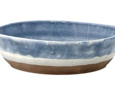 Large Porcelain Blue Serving Salad Bowl 27 cm