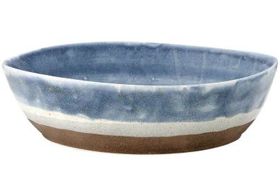 Large Porcelain Blue Serving Salad Bowl 27 cm