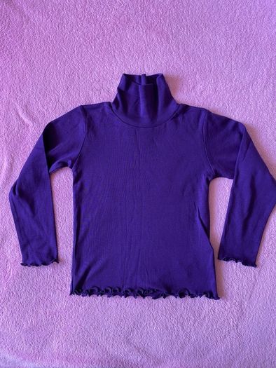 Brand new Girl's Purple Long Sleeve Ribbed Roll Neck Top